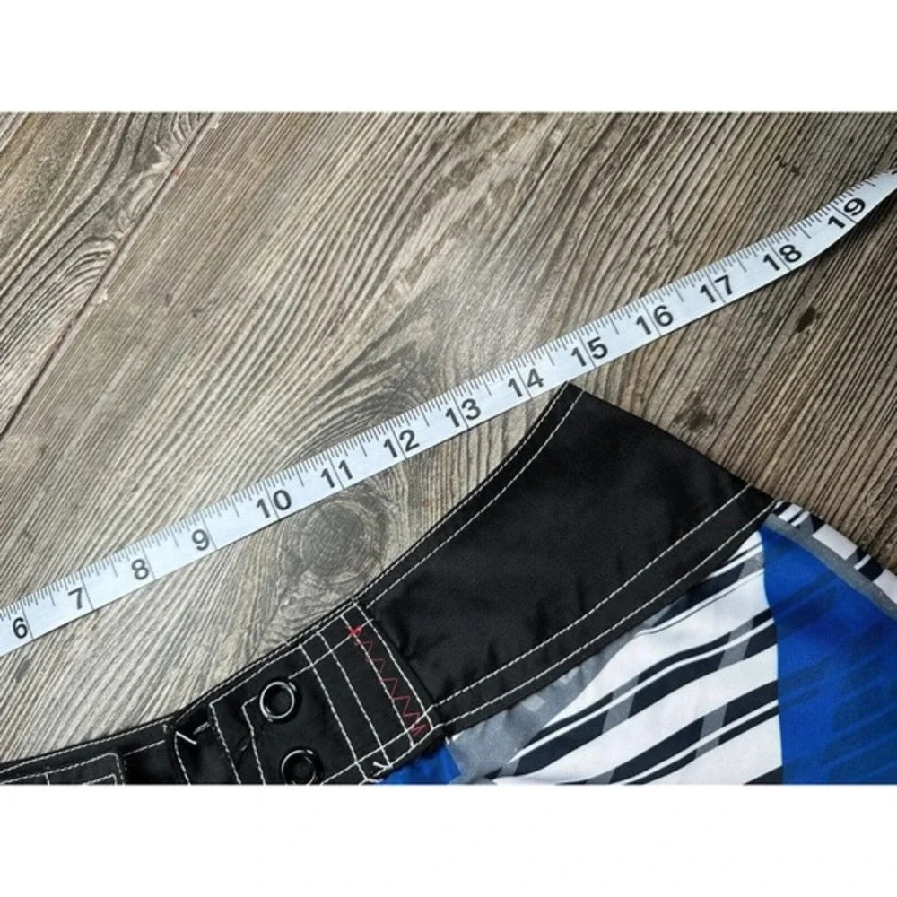 MOLOKAI Surf Co.‎ Board Shorts Lined hook and loop Blue white 40